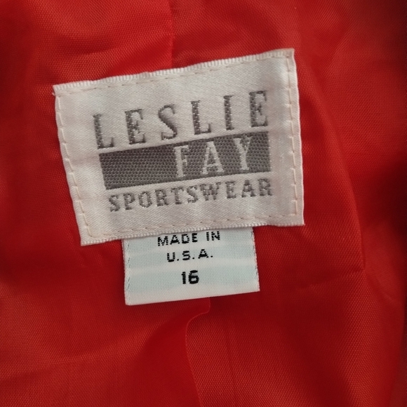 NWT Leslie Fay Sportswear women's plus size 16 red blazer jacket - Picture 8 of 10